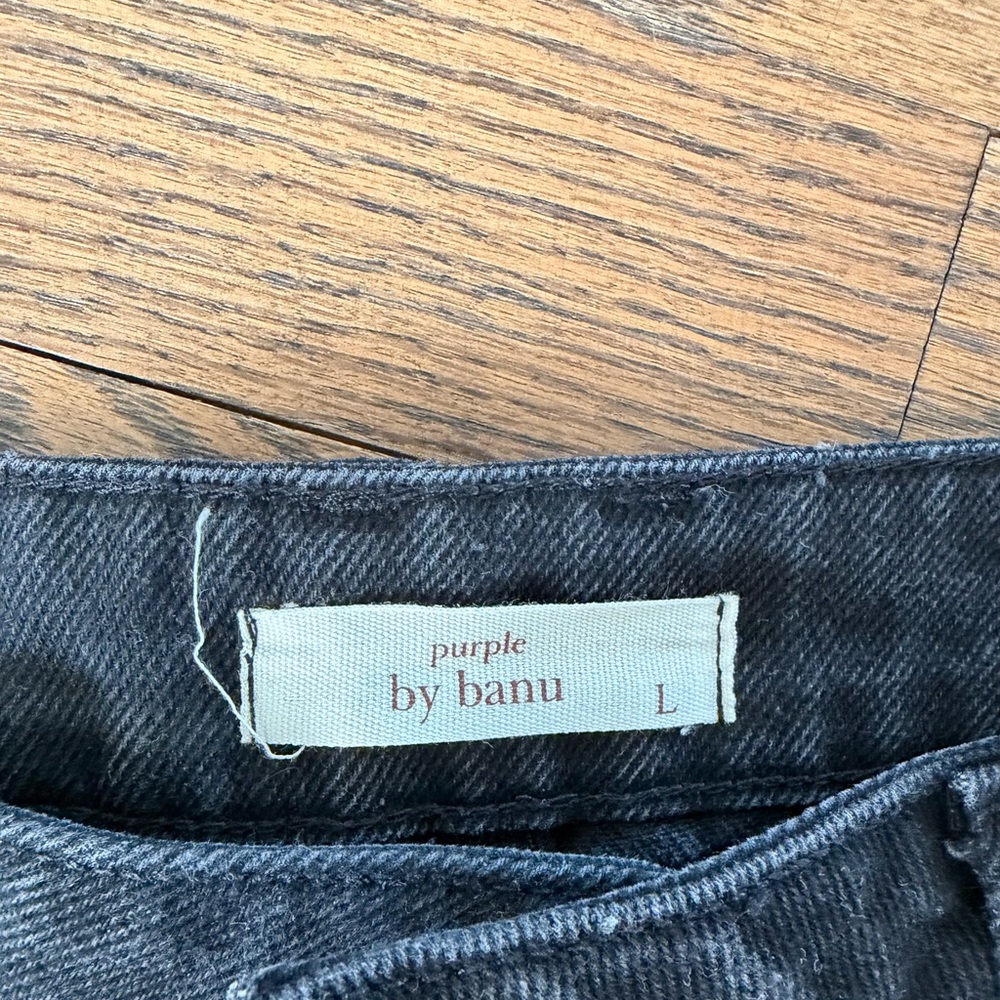 Women's Black Denim Shorts - Picture 6 of 6